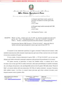 MIUR.AOODRTO.REGISTRO UFFICIALE(U2017  Ministero dell’Istruzione, dell’Università e della Ricerca Ufficio Scolastico Regionale per la Toscana Ufficio I