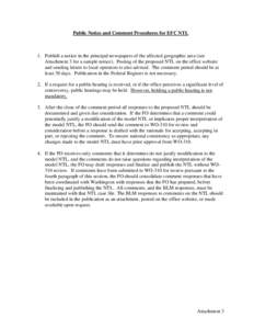 Public Notice and Comment Procedures for EFC NTL