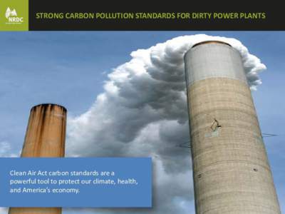 STRONG CARBON POLLUTION STANDARDS FOR DIRTY POWER PLANTS  Clean Air Act carbon standards are a powerful tool to protect our climate, health, and America’s economy.
