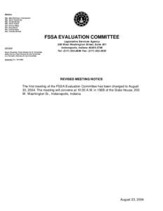 Members Rep. Mae Dickinson, Chairperson Rep. David Orentlicher Rep. Vaneta Becker Rep. David Frizzell Sen. Patricia Miller