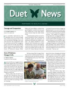 the duet newsletter  volume no. 51 · pa rtners in h e alt h Courage and Compassion