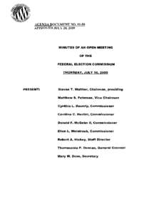 AGENDA DOCUMENT NO[removed]APPROVED JULY 28, 2009 MINUTES OF AN OPEN MEETING