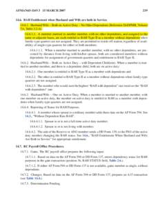 AFMAN65-116V3 15 MARCH[removed]BAH Entitlement when Husband and Wife are both in Service[removed]Husband/Wife – Both on Active Duty – No Other Dependents (Reference DoDFMR, Volume