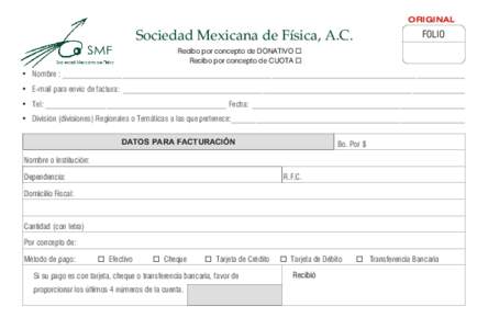 ORIGINAL  Sociedad Mexicana de Física, A.C. FOLIO