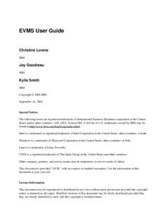 EVMS User Guide  Christine Lorenz IBM  Joy Goodreau
