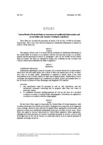 NoNovember 28, 2002 RULES Central Bank of Iceland Rules on treatment of confidential information and