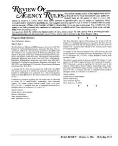 Decision theory / Rulemaking / Texas Education Agency / Public administration / Law / Government / United States administrative law / Administrative law / Code of Federal Regulations