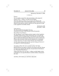 Monarchy / Speech from the throne / Adjournment / The Honourable / Herménégilde Chiasson / State Opening of Parliament / Chiasson / Linguistics / Acadian people / Principles / Government