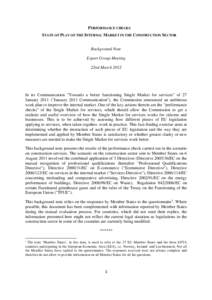 Directive on services in the internal market / International trade / Architects Registration in the United Kingdom / Law / Internal Market / Construction / Europe / Architects (Registration) Acts /  1931 to / European Union / European Union law / Economy of the European Union