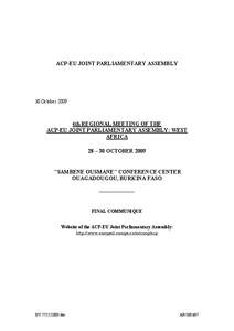 International economics / African /  Caribbean and Pacific Group of States / ACP–EU Joint Parliamentary Assembly / Economic Community of West African States / European Development Fund / African Union / European Union / Burkina Faso / Cotonou Agreement / United Nations General Assembly observers / United Nations / International relations