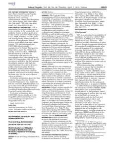 Federal Register / Vol. 80, NoTuesday, April 7, Notices FOR FURTHER INFORMATION CONTACT: ACTION:  Larry Bauer, Rare Diseases Program,