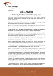 Microsoft Word - Media Release for Solar Announcement[removed]FINAL with extra changes