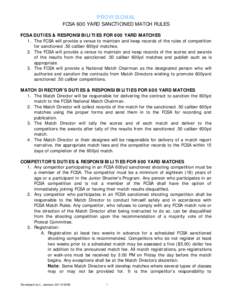 FCSA 600 YARD SANCTIONED MATCH RULES