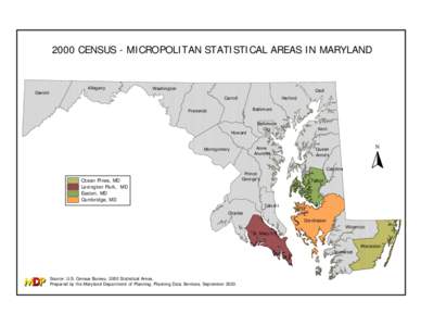 2000 CENSUS - MICROPOLITAN STATISTICAL AREAS IN MARYLAND  Garrett Allegany