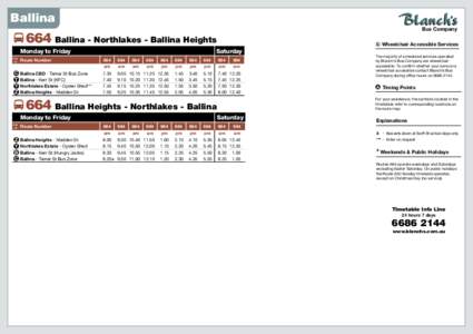 Ballina Bus Company 664 Ballina - Northlakes - Ballina Heights Monday to Friday map