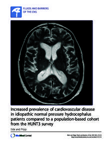 FLUIDS AND BARRIERS OF THE CNS Increased prevalence of cardiovascular disease in idiopathic normal pressure hydrocephalus patients compared to a population-based cohort