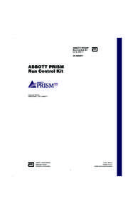 Abbott Prism Run Control Kit - label