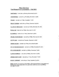 Compost/Yard Waste Ending Schedule - Fall 2012