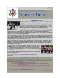 May/June 2008 Volume 4, Issue 3 The U.S. Embassy Information Resource Center  Yerevan Times