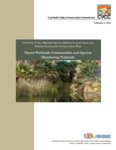Coachella Valley Conservation Commission February 1, 2012 Coachella Valley Multiple Species Habitat Conservation and Natural Community Conservation Plan