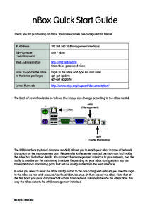 nBox Quick Start Guide Chapter 5: Advanced Serverboard Setup Thank you for purchasing an nBox. Your nBox comes pre-configured as follows Figure 5-2. Front Control Panel Header Pins (JF1) 20