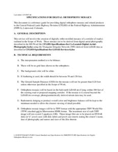 PHOTOGRAMMETRIC MAPPING PROJECT WORKSHEET