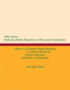 What Works: Reducing Health Disparities in Wisconsin Communities A Review of Evidence-based Strategies to Address Obesity in African American