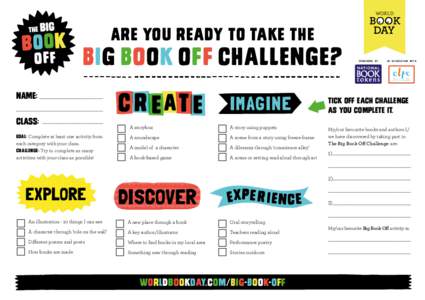 Are you ready to take the  big book off challenge? NAME: CLASS: