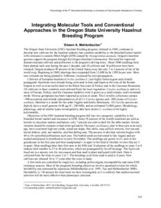 Proceedings of the 4th International Workshop on Genetics of Host-Parasite Interactions in Forestry  Integrating Molecular Tools and Conventional Approaches in the Oregon State University Hazelnut Breeding Program Shawn 