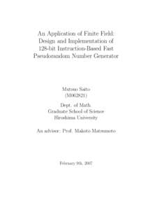 Number theory / Mersenne twister / Diophantine approximation / Streaming SIMD Extensions / Linear feedback shift register / Primitive polynomial / Equidistributed sequence / Mersenne prime / AMD Turion / Pseudorandom number generators / Mathematics / Integer sequences