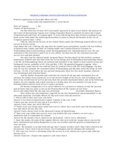 Southern Campaign American Revolution Pension Statements Pension Application of Alexander Moore R7346 Transcribed and annotated by C. Leon Harris State of Virginia } Sct County of Spotsylvania }