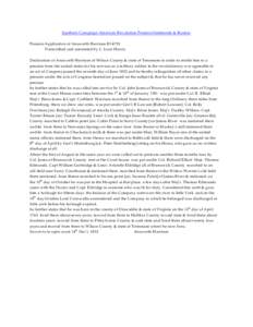 Southern Campaign American Revolution Pension Statements & Rosters Pension Application of Answorth Harrison R14755 Transcribed and annotated by C. Leon Harris Declaration of Answorth Harrison of Wilson County & state of 