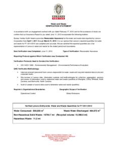 Microsoft Word - Lenovo Water Waste Recyecled Material Verification Statement FY