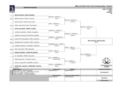 Miller Lite Hall of Fame Tennis Championships - Newport MAIN DRAW DOUBLES
