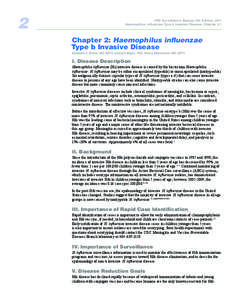 Surveillance Manual - Chapter 2: Haemophilus influenzae Type B Invasive Disease (5th edition 2011)