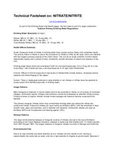 Technical Factsheet on Nitrate/Nitrite