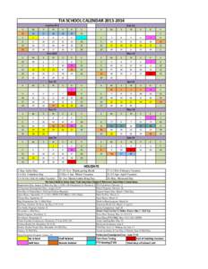 TIA SCHOOL CALENDAR[removed]Feb-14 Aug/Sep-2013 S