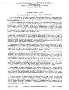 THE DEVELOPMENT GROUP FOR ALTERNATIVE POLICIES. INC. The Development GAP 1400 I Street. N.W. Suite 520. Washington. DCTelephone: (  .