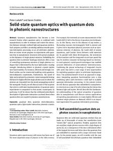 DOInanoph      Nanophotonics 2013; 2(1): 39–55  © 2013 Science Wise Publishing & Review article Peter Lodahl* and Søren Stobbe