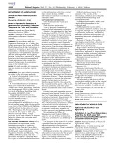 Agriculture in the United States / National Institute of Food and Agriculture / Cooperative State Research /  Education /  and Extension Service / Food /  Conservation /  and Energy Act / Rulemaking / Animal and Plant Health Inspection Service / Public comment / United States Department of Agriculture / Federal Register / United States administrative law / Government / Law