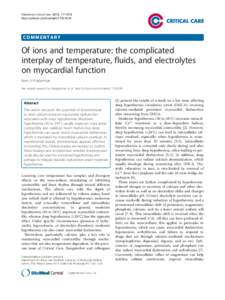 Biology / Medical emergencies / Cryobiology / Therapeutic hypothermia / Hypothermia / Levosimendan / Lusitropy / Inotrope / Contractility / Medicine / Cardiovascular physiology / Circulatory system