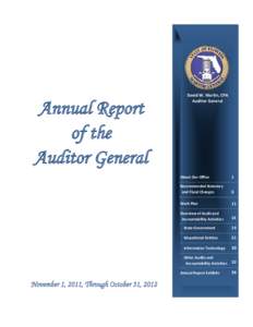Annual Report of the Auditor General David W. Martin, CPA Auditor General