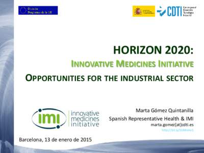 HORIZONTE 2020: OPORTUNIDADES DE FINANCIACIÓN EUROPEA DE I+D+I[removed]