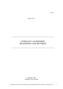 Company Law Reform: Transition and Revision