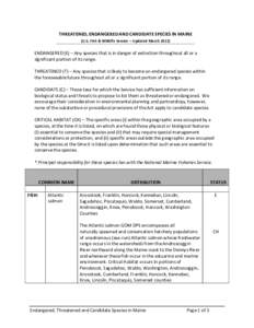 Microsoft Word - Environmental Review - Endangered Species Listing.doc
