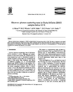 s u r f a c e 8ciertoe ELSEVIER Surfaoe Science[removed][removed]Electron-phonon scattering rates in GaAs/A1GaAs 2DEG