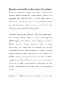 Microsoft Word - Gold Found in Ethiopia, Feb.11,2012