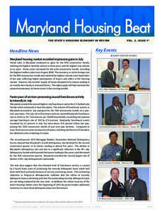 DHCD  Maryland Housing Beat THE STATE’S HOUSING ECONOMY IN RE VIEW