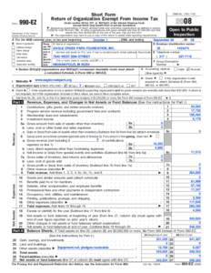 Form  Short Form Return of Organization Exempt From Income Tax  990-EZ