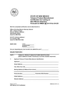 Tobacco Master Settlement Agreement / Trademark / Electronic cigarette / Tobacco / Tobacco control / Tobacco in the United States